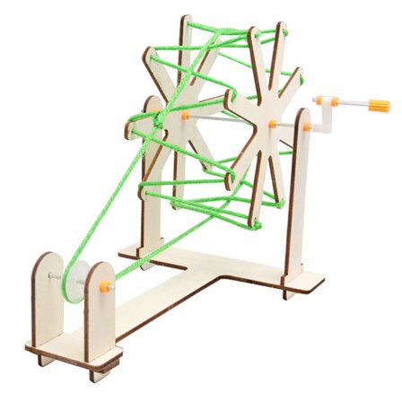 DIY spinnemaskin håndmontert materialer barnas vitenskapseksperiment undervisningsmateriell