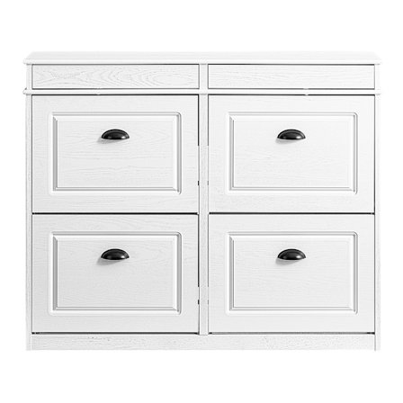 SoBuy hvid skoskab med 2 skuffer 104.5x24x85cm, moderne FSR79-WG