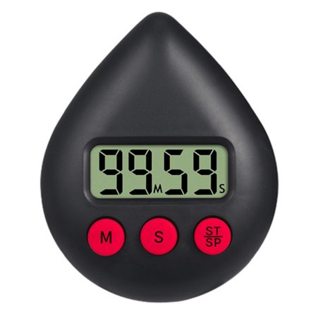 Bærbar Digitalt Brusebadstimer Sort Vanddråbeform Nem Betjening til Køkken Badeværelse