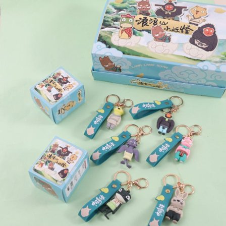 Ny trendig blind box nyckelring hänge, udda abstrakt barnleksak väska prydnad blind box
