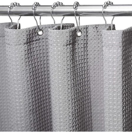 Badeværelse Vaffelstof Bruseforhæng Med Metalkrog 180 X 180 Cm