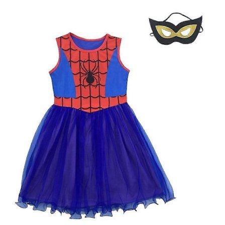 Rosa Röd Flickor Spider Girl Kostym Maskerad Superhjälte Spider Man Maskeradklänning Kortärmad Röd 110 (2-3 år)