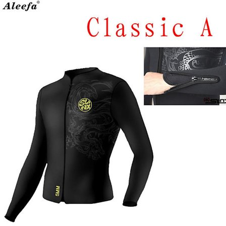 Slinx 5mm Dykker Våddragt Jakke Mænd Neopren Jakke Til Dykning Kitesurfing Tøj Dragt Front Lynlås