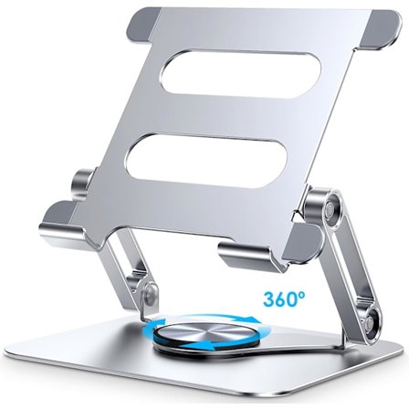 iPad Ställ, 360° Roterande Tabletthållare, Vikbart Aluminium Skärmställ för Skrivbord Kompatibelt med iPad Pro 10.5, 11, 13, Air Mini 2 3 4 5 6, 