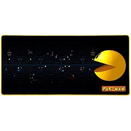 Konix Pac-Man Gaming Mouse Pad XXL 90 x 46 cm - Halkfri gummibas - Svart och gul
