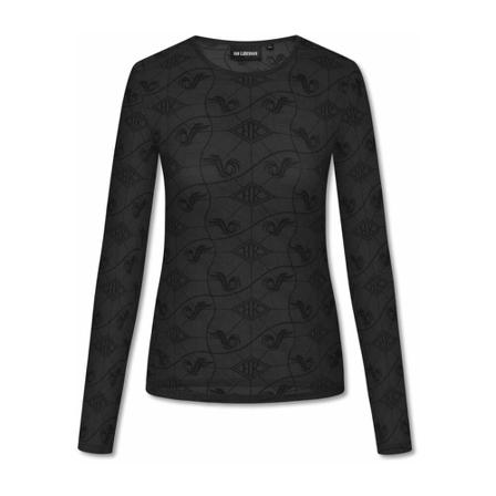 Han Kjøbenhavn Monogram Long Sleeve Top Sort, Dame