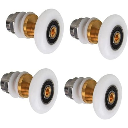 Set med 4 duschkabinrullar, skjutdörrsrullar, duschkabinrullar 25 mm, badrumstillbehör