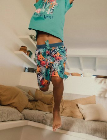 Boboli Fleece Bermuda Shorts - Blue - 86