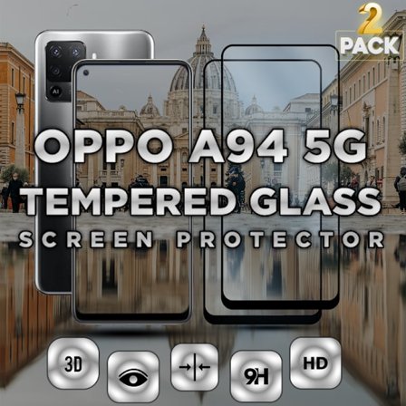 2 Pack OPPO A94 5G - Härdat glas 9H - Super kvalitet 3D