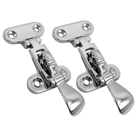 2 kpl ruostumattomasta teräksestä valmistettua saranaa, joissa on ruuvit, meriluokan pidike, veneen luukun salpa