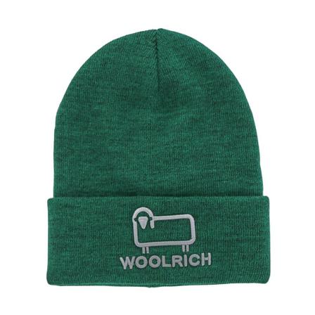 Woolrich Green Logo Beanie Grøn, unisex Accessories