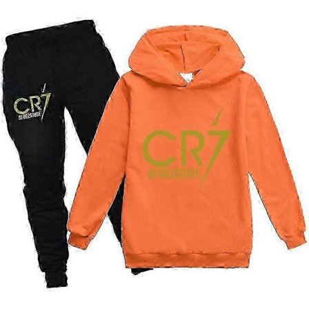 2 STK Cristiano Ronaldo Hættetrøje VM CR7 Julegaver The Eras Tour Hættetrøje og Sort Buksesæt Piger Drenge Hættetrøje Sweatshirt Pullover Toppe Børn T