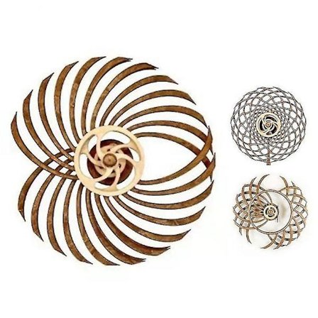 3D-pyörivä kineettinen veistos Luova tuulimyllykoristeet Käsintehty puu