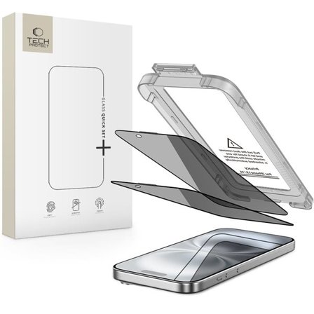 Tech-Protect Quick Set Spy+ Privacy Glass 2-pakning for iPhone 15 / 16