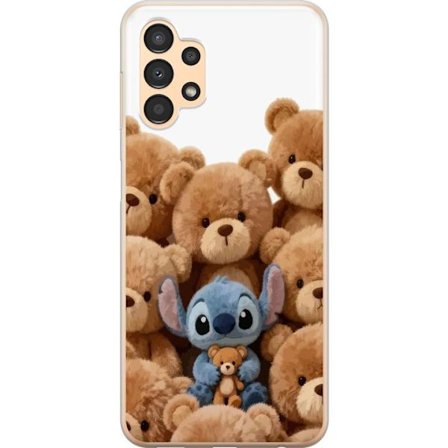 Kompatibel Mobilcover til Samsung Samsung Galaxy A13 Sød og sikker illustration med Stitch omgivet af bamser, der skaber en varm og legende følelse