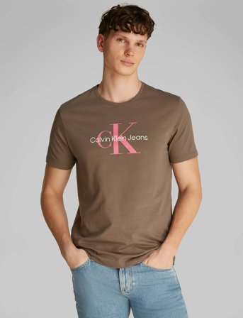 Calvin Klein Jeans Ss Hero Monologo Tee 30S - Brown - S