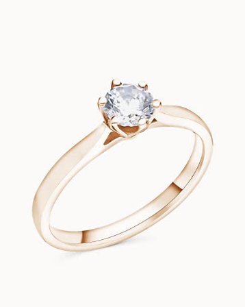 Diamantring Bonnie 18K Rose Gull Naturlig Diamant 0.30 Carat - Forlovelsesringer & Gifteringer hos Vanbruun