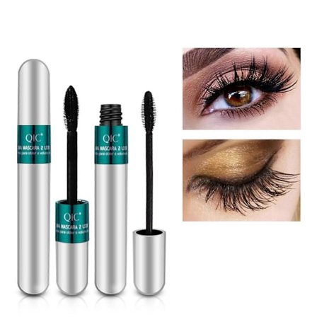 Mascara 2 i 1 Vibely Mascara 5X Lengre Vanntett Sminke For Naturlig Forlengelse og Fortykning Uten Klumper 4D Silkefiber Mascara