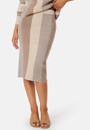 VERO MODA Moa NW Calf Skirt Beige Klær