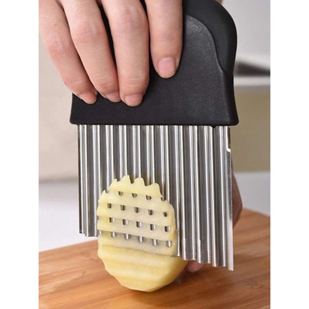 Pommes Frites Skärare Rostfritt Stål Skär Våffelskivor Justerbar (LGL)