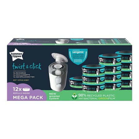 Tommee Tippee Sangenic Twist & Click Blee Poser 12 stk., Børn & Forældre, Pusletid, Blespande- Og Poser