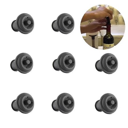 10 stk Vakuumpropper, Vinpropper, Gjenbrukbare Flaskekorker, Silikon Vakuum Pumpe Propper