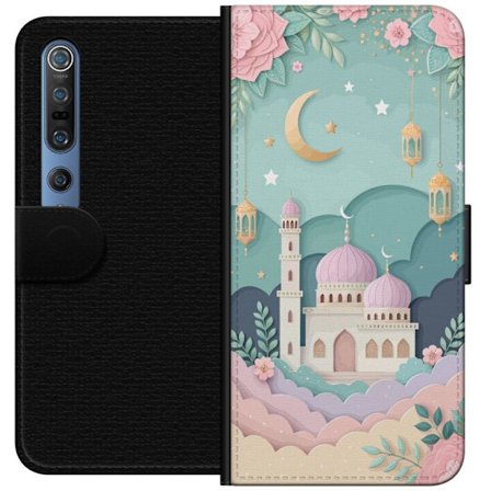 Yhteensopiva Lompakkokotelo Xiaomi Mi 10 Pro 5G Käsin piirretty matkainspiroima kuosi, jossa on maailmankarttaa, lentokoneita, sydämiä ja vintage s