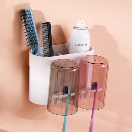 (Ny 2 Koppar), Väggmonterad Tandborsthållare, 2 Koppar 4 Dammskydd, ZQKLA