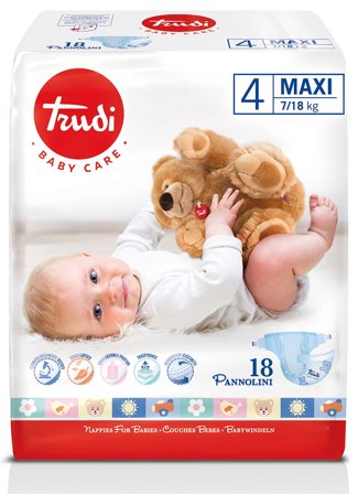 Trudi Baby Care Pannolini Bambini Maxi 7/18kg 18 Pezzi