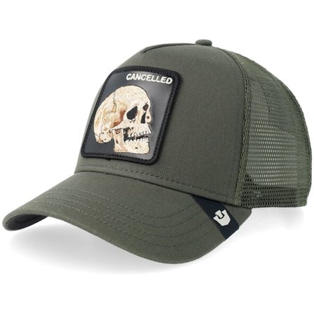 Goorin - Verde trucker Gorra - The Cancelled Skull Palm A-Frame Trucker @ Hatstore