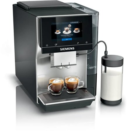 Siemens EQ700 classic Automatisk Kaffemaskin (inox/sølv) coffeeSelect-display, oneTouch DoubleCup, 2.4L vanntank, aromaDouble Shot