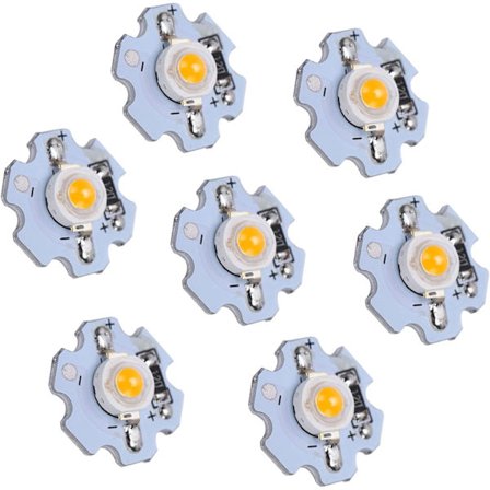 Led Chip Aluminium Led Chip 25 st 0,5W 5V High Power LED Lamp Bead Ljuskälla Chip med aluminiumplatta (Gul 3000K)
