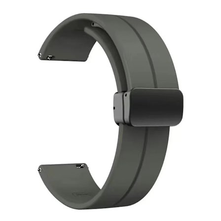 Magnetlås Silikonrem För Huawei Watch 3 pro GT3 GT2 42mm 46mm För Mi Watch S1 Pro/ Watch 2 20mm 22mm Bälte Armband mörkgrå För Huawei GT2 42mm