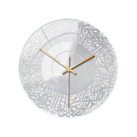 Läpinäkyvä seinäkello, akryylikello makuuhuoneen olohuoneen koristeluun, hopea