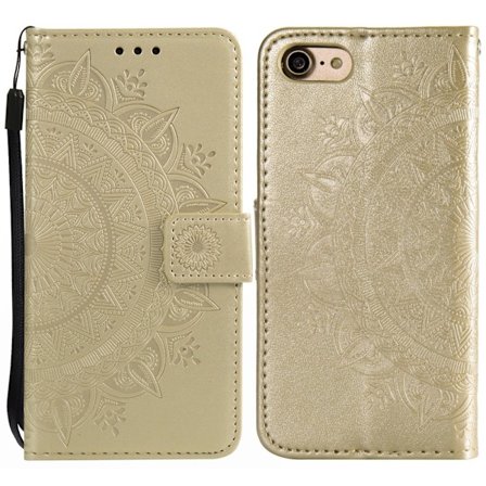 SKALO iPhone 16e Mandala Lompakkokotelo - Kulta