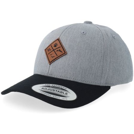 Kiddo Cap - Grå adjustable Keps - Kids Nature & Animal Engraved Heather Grey/Black Adjustable @ Hatstore