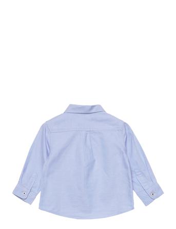 Oxford Cotton Shirt Shirts Long-sleeved Shirts Blå Mango*Betinget Tilbud