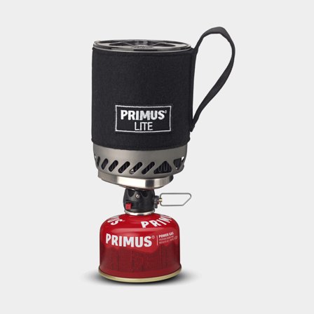 Cocina portátil de gas / cocina de tormenta Primus Lite Stove System, 1500 W, con encendido piezoeléctrico integrado + cazo (500 ml), + Power Gas (230