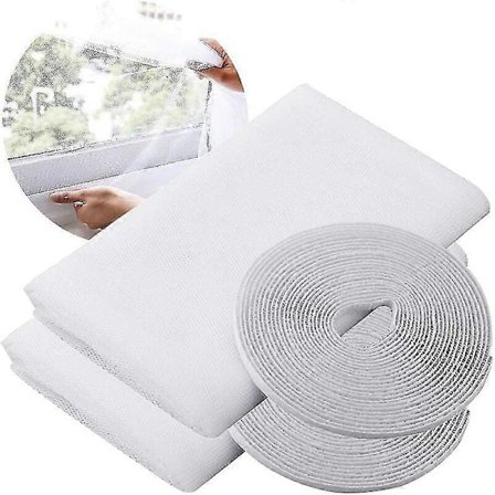 Myggnät för fönster, Insektsskydd Standard Fönster Myggnät, Fönsternät, med 2 Rullar Självhäftande Tejp, 2-pack, 150cm x 200cm