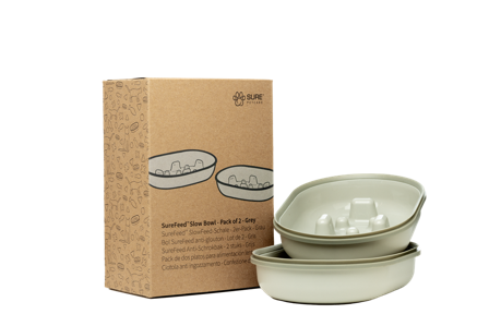 SureFeed - Slow Bowl - Grå 2-pakning - Katt - Matplass og vannfontener for katt - Fôrautomater for katt - ZOO.no