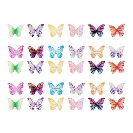 30 stk. Mini Sommerfugle til Håndarbejde Miniatur Sommerfugle Små Sommerfugle DIY Håndværk Dekoration[D]