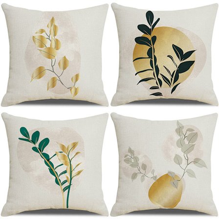 Sæt med 4 pudebetræk 45x45cm Dekorativt pudebetræk til sofa B