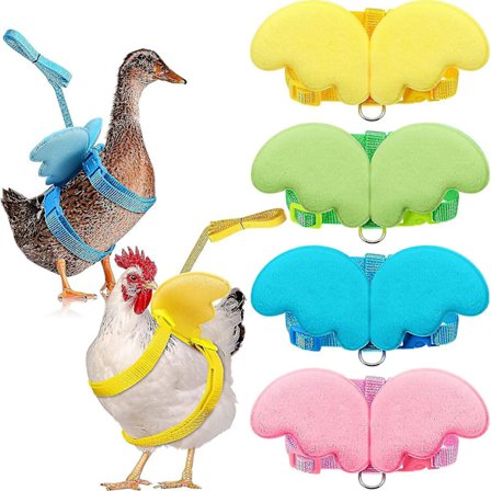 4 st Fjäderfä Sele Promenad Koppel, Höns Kyckling Sele, Justerbar Utomhusträning Dragrep För Kyckling Gåshöna,shznv