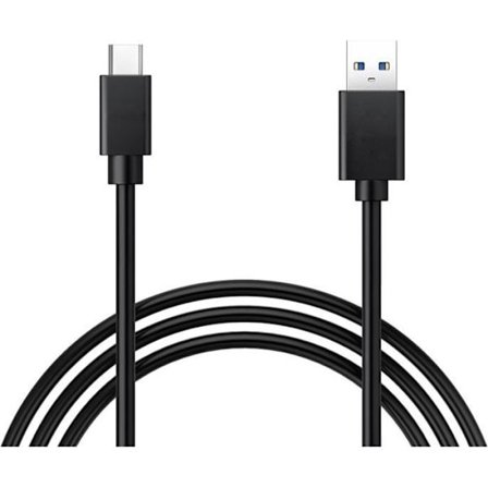 USB 3.0 Laddkabel - VCOMP - Typ C till USB A - 1m - Snabbladdning upp till 2.4A - Svart