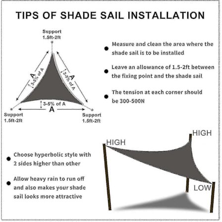 Vandtæt solsejl til haven, retvinklet trekant solbeskyttelse sejl baldakin UV-blok poolbeskyttelse beige
