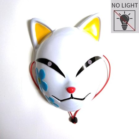 Ny design Japansk Anime Demon Slayer Maske Kaldt Lys Glødende Cosplay Festutstyr LED Revemaske for Halloween Karneval~01128