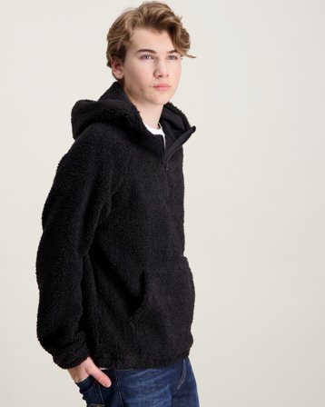 LMTD NLMBETTO LS SHERPA HALF ZIP L SWEAT Grå Hettegensere/Hoodies Gutt - Kids Brand Store