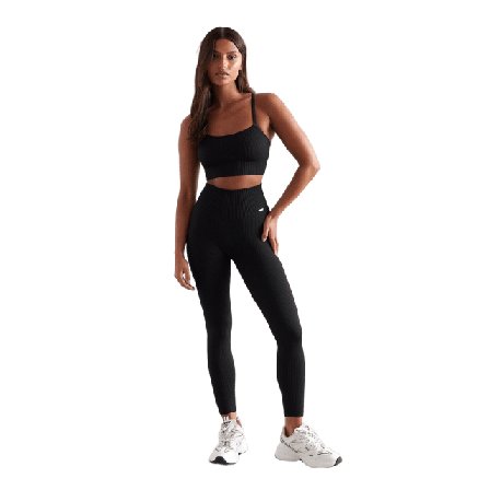 aim'n Ribbed Seamless Petite Tights Underdelar Dam Svart XL