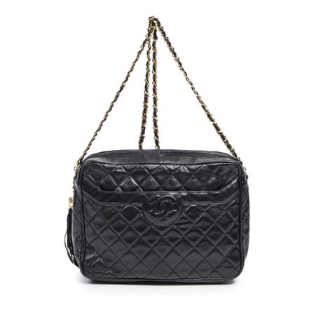 Chanel Vintage Pre-owned Shoulder Väska svart, Dam Vintage Väskor, Dam, Storlek: ONE SIZE