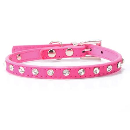 Säädettävä PU-nahkakoiran kaulapanta pienille koirille